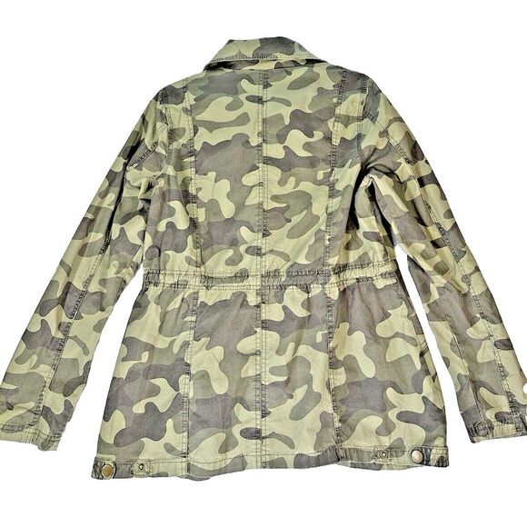 MIAMI Utility Jacket Womens L  Green Camouflage Safari Anorak Zip Up Military - Picture 6 of 13